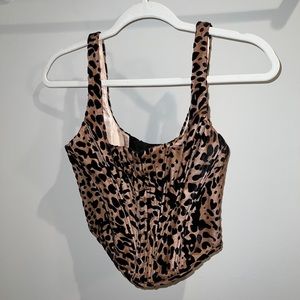 House of CB Leopard print corset top